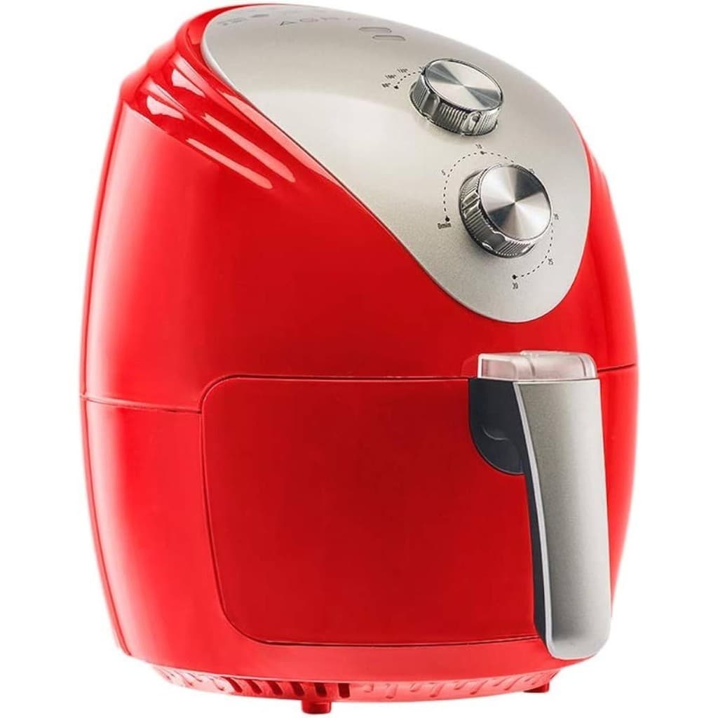 Fritadeira sem óleo Agratto vermelha AFV-01 com controles e alça de metal