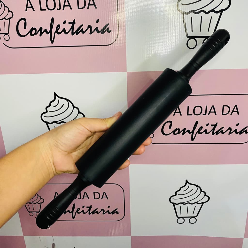 Rolo Abridor De Massa Preto Em Silicone Antiaderente Para Pizza Pão Macarrão Prime Chef