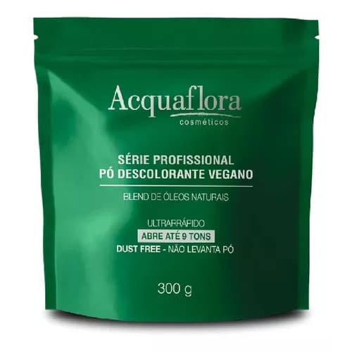 Acquaflora Pó Descolorante Vegano Pouch 300g Tom Abre Ate 9 Tons