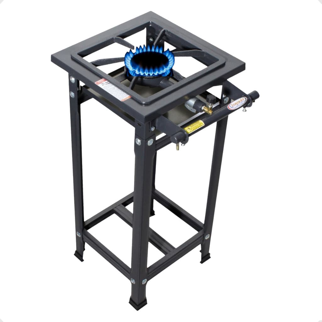 Fogareiro 1 Boca Industrial 30x30 Alta Pressão Com Pés