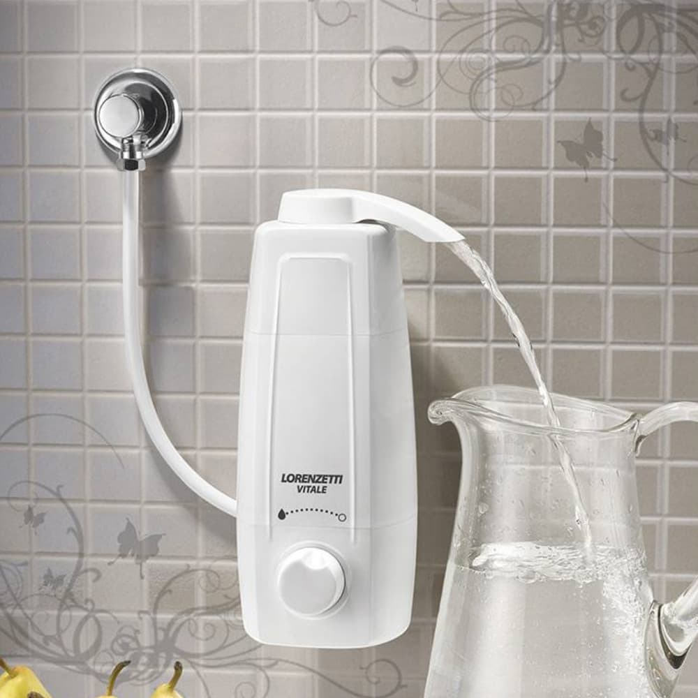 Purificador De Água Vitale Branco Bica Móvel Lorenzetti Bebedouro Filtro Para Bancada Parede Água Natural