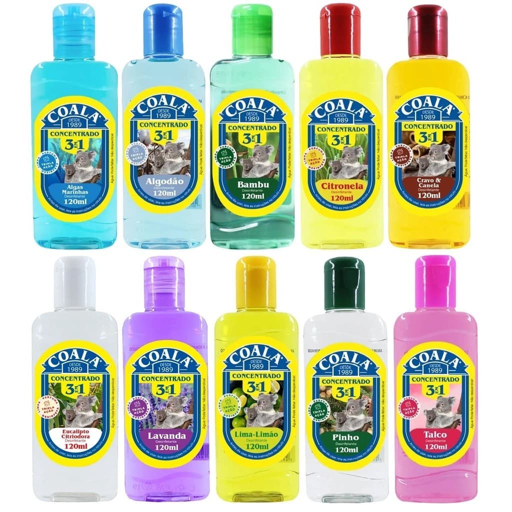Produto de Limpeza - Coala Desinfetante Concentrado 3 em 1 - Todos Os Aromas 120ML