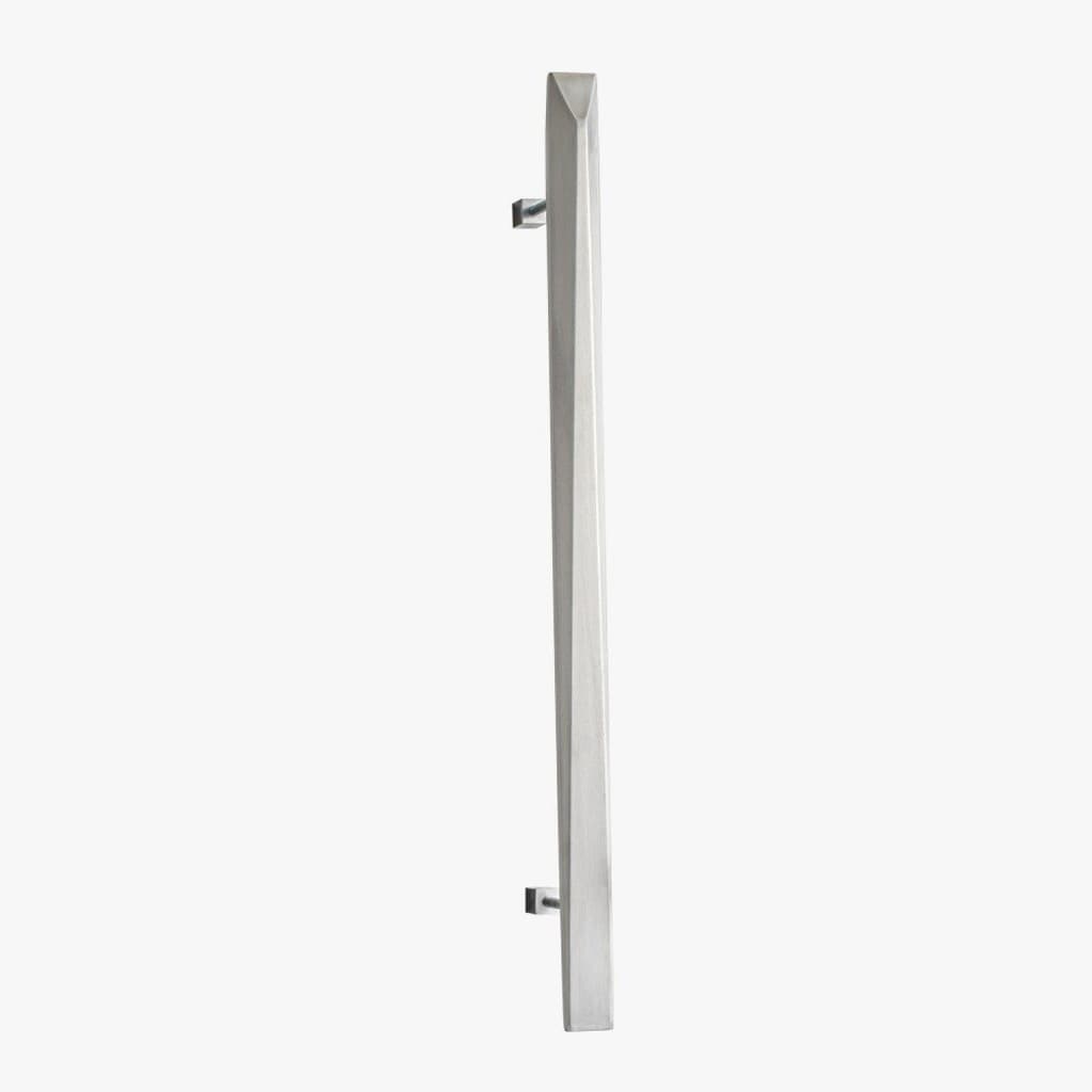 Puxador de porta vertical em aço inoxidável escovado, 1600mm, cinza aço, acabamento polido