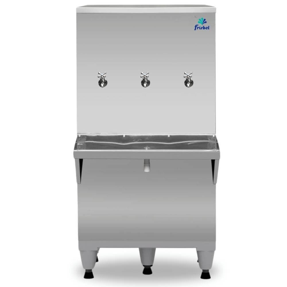 Bebedouro industrial de coluna Frisbel 100 litros com três torneiras