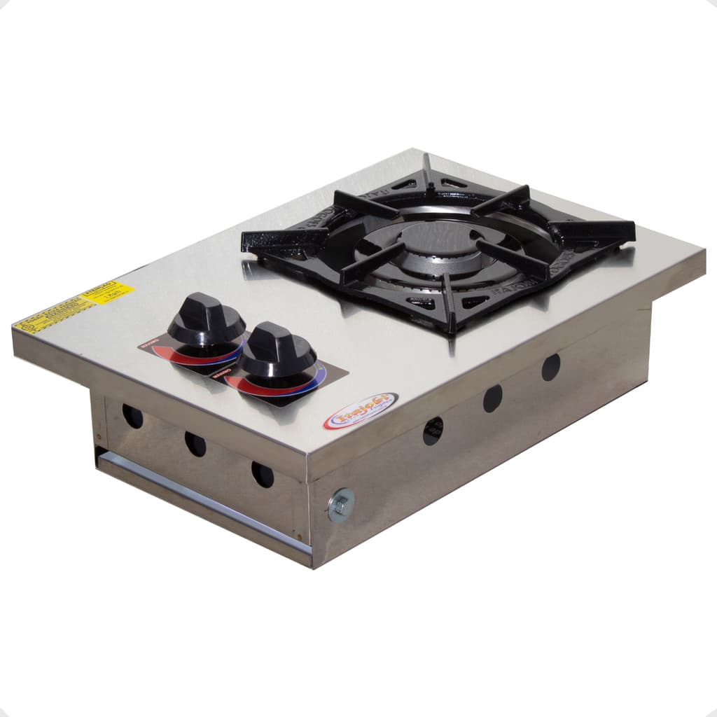 Fogão 1 Boca Dupla Cooktop 100% Inox Alvenaria Embutir 20x20
