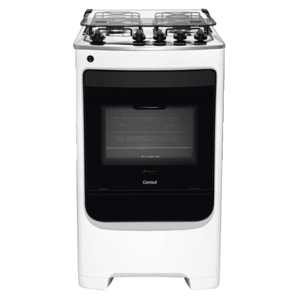 Fogão Consul 4 Bocas CFO4NAB | Design Frente Única, Acendimento Automático, Branco, Bivolt