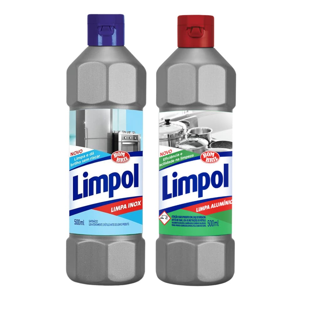 Kit Limpeza Limpol - Limpa Inox e Alumínio 500ml Cada