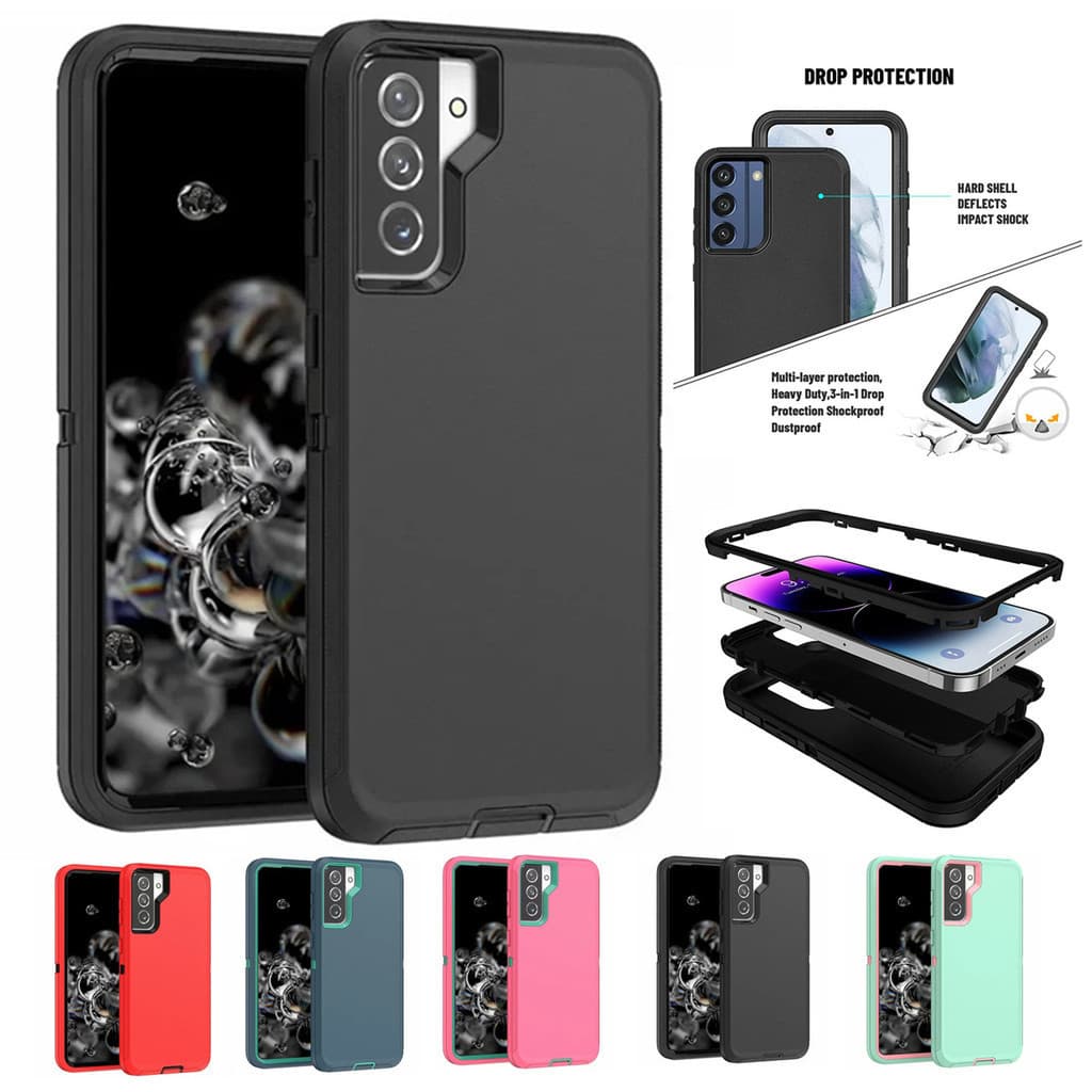Capa Luxuosa Armadura 3 Em 1 Para Samsung Galaxy S20 S21 S22 S23 S24 S25 Plus S25 S24 Ultra S10 S21FE S20FE S23FE Note 2