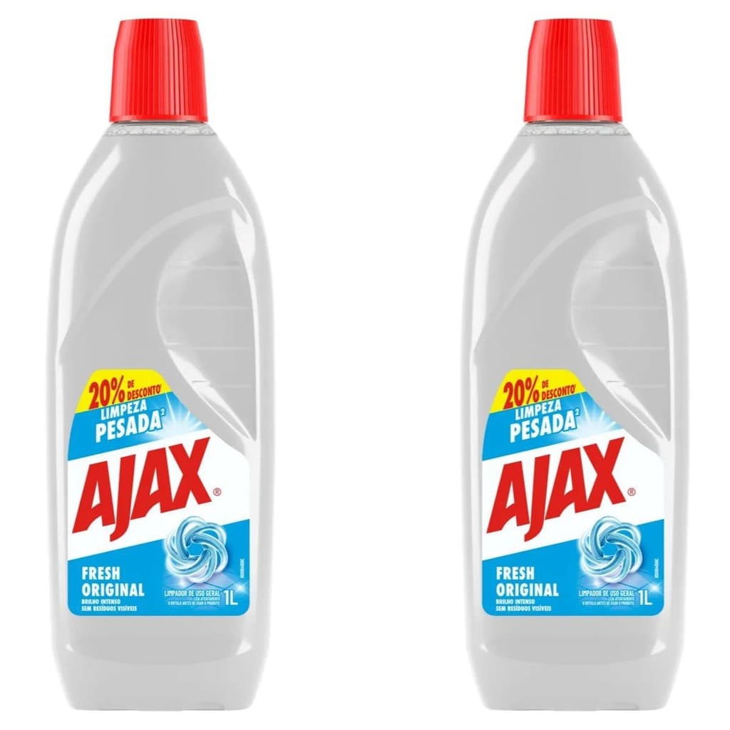 Limpador Perfumado Ajax Limpeza Pesada Fresh Original 1L Kit com 2
