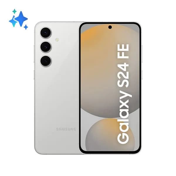 Smartphone Samsung Galaxy S24 FE 5G 256GB cinza, câmera tripla traseira, 6.7 polegadas