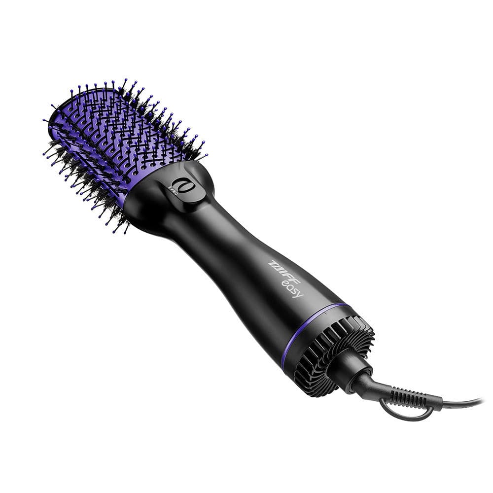 Escova Secadora Elétrica 2 Temperaturas Metálica Easy Oval 1200W 220V Preta Lilás Taiff