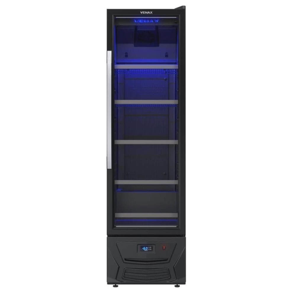 Expositora Cervejeira Venax Blue Light 200 Litros Preto Fosco Expvqcdbl209 220V 32180