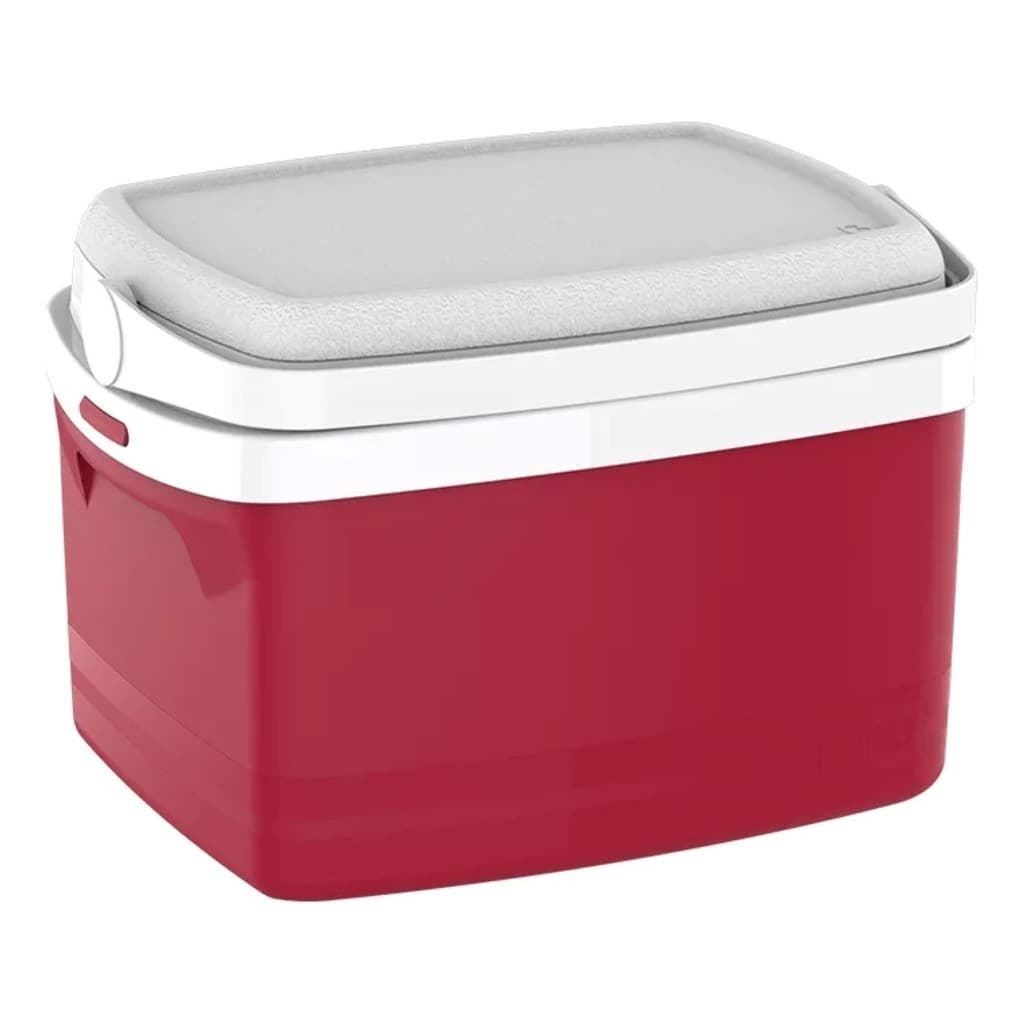 Caixa Termica Cooler 12l Alça Média 18 Latas Vermelha Soprano