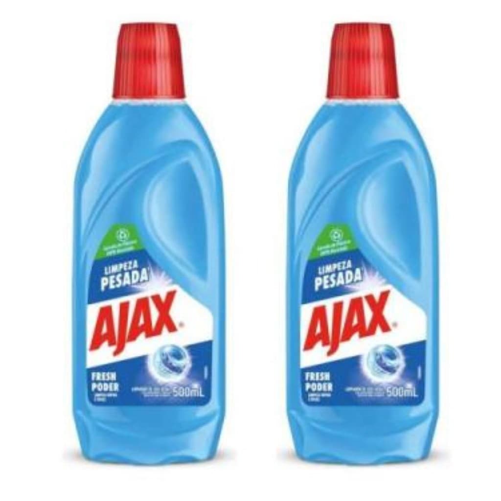 Limpador Perfumado Ajax Limpeza Pesada Fresh Poder 500ml Kit com 2
