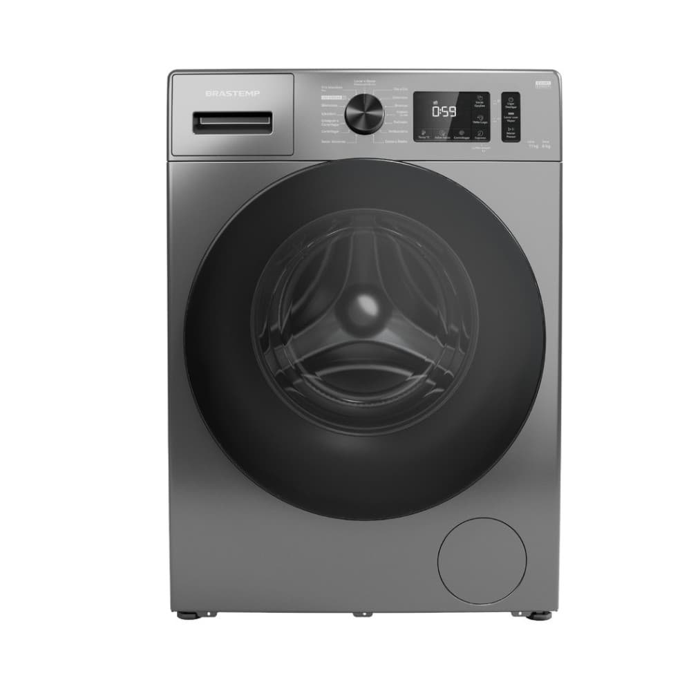 Lava e Seca Brastemp BNO11AS Smart Sensor 11kg cinza metálico