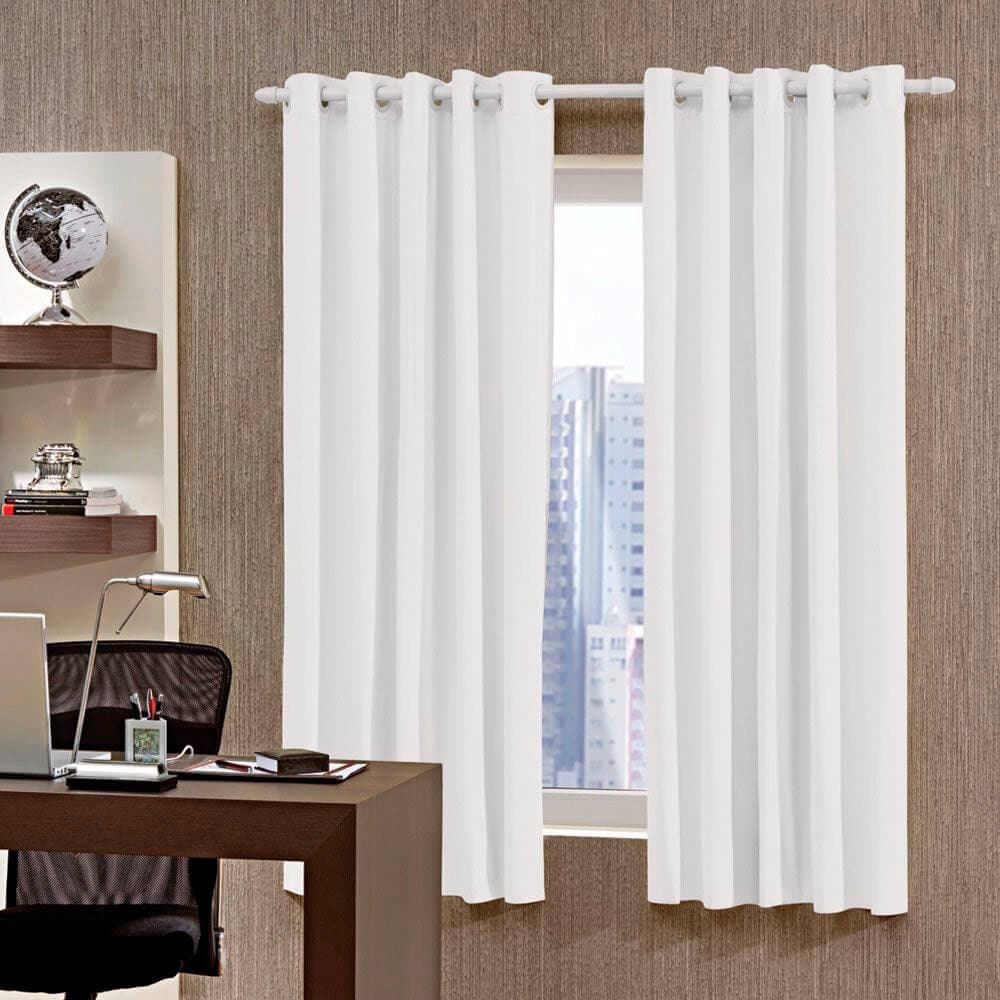 Cortina branca corta luz PVC para varão 260x170m Bella Janela