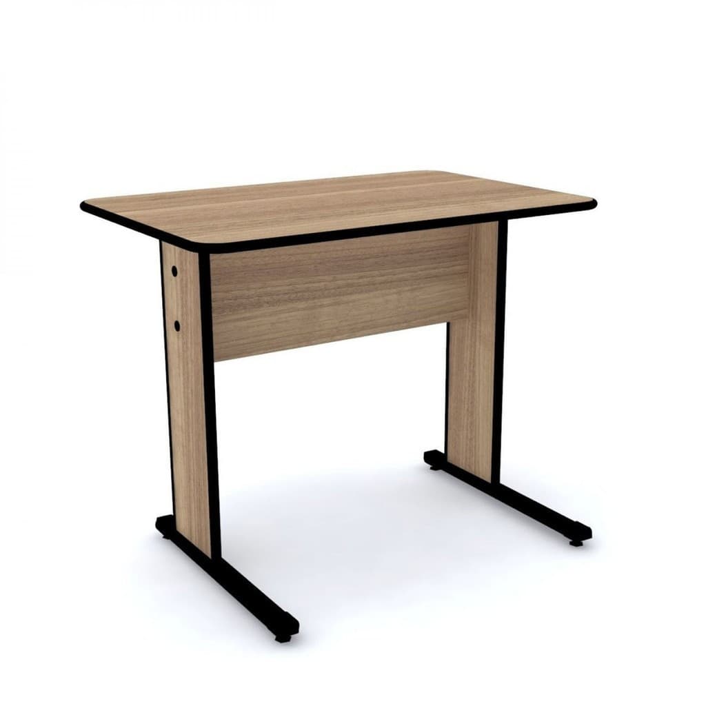 Escrivaninha Mesa Escritório Secretária 92cm Maxxi Preto/Noce Naturalle