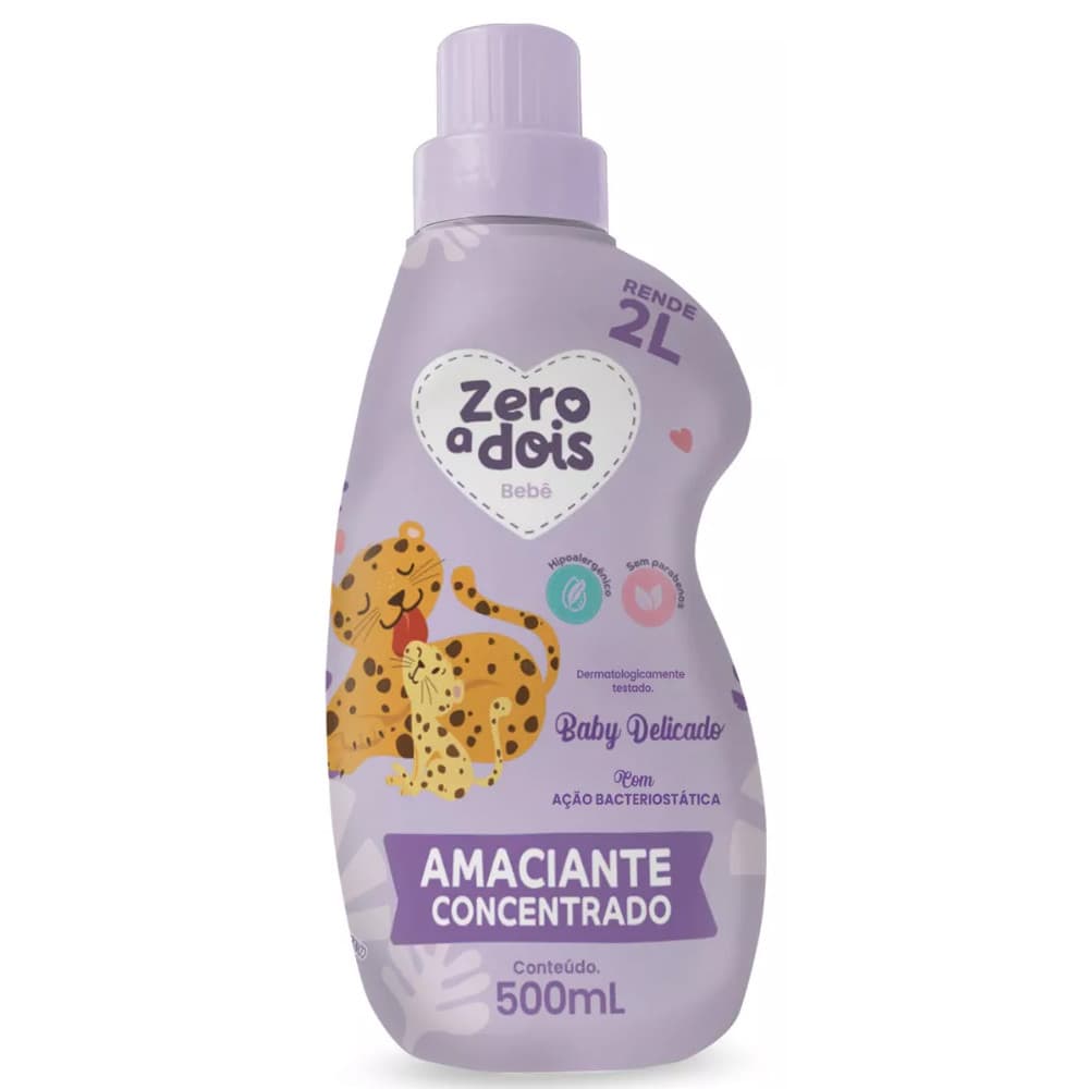 Amaciante Roupas de Bebê - Amaciante Concentrado Delicado Baby 0A2 500ML Zero a Dois