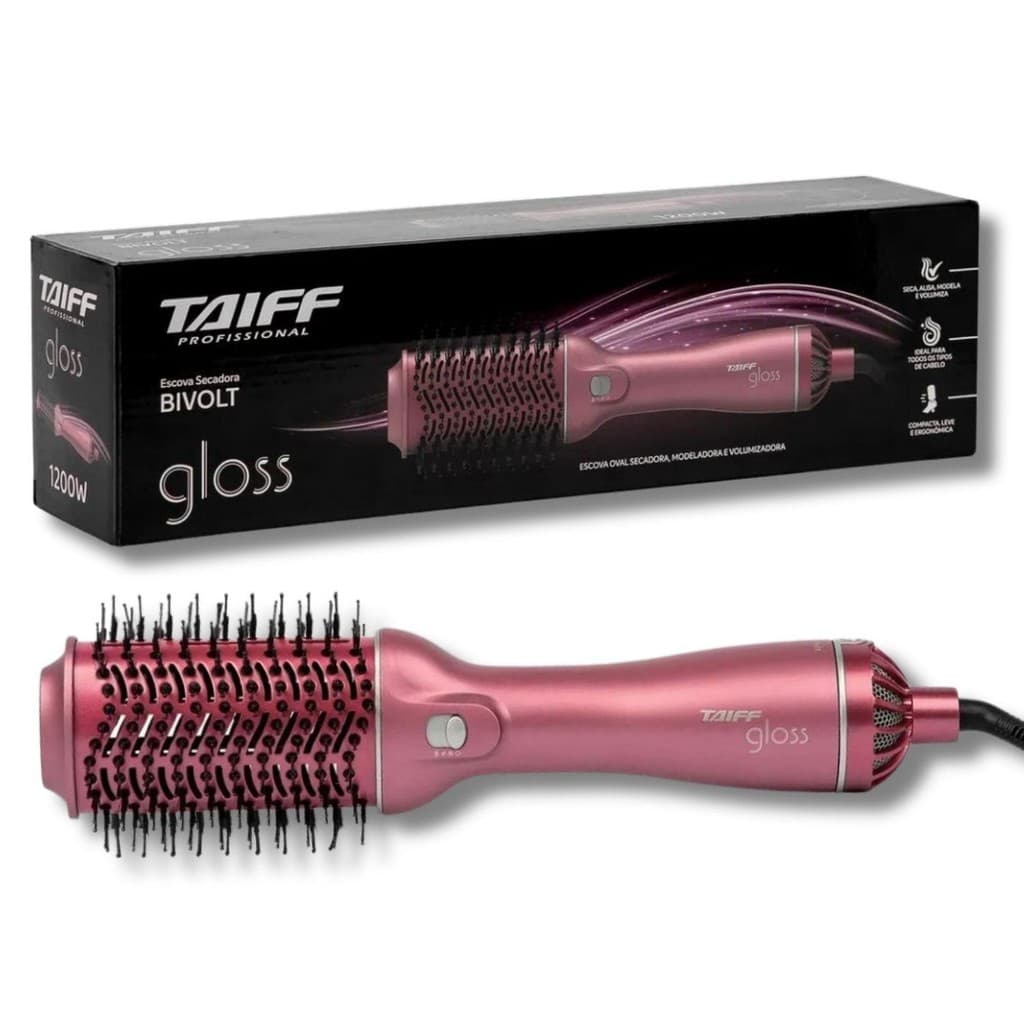 Escova Secadora Taiff Gloss Rose Bivolt