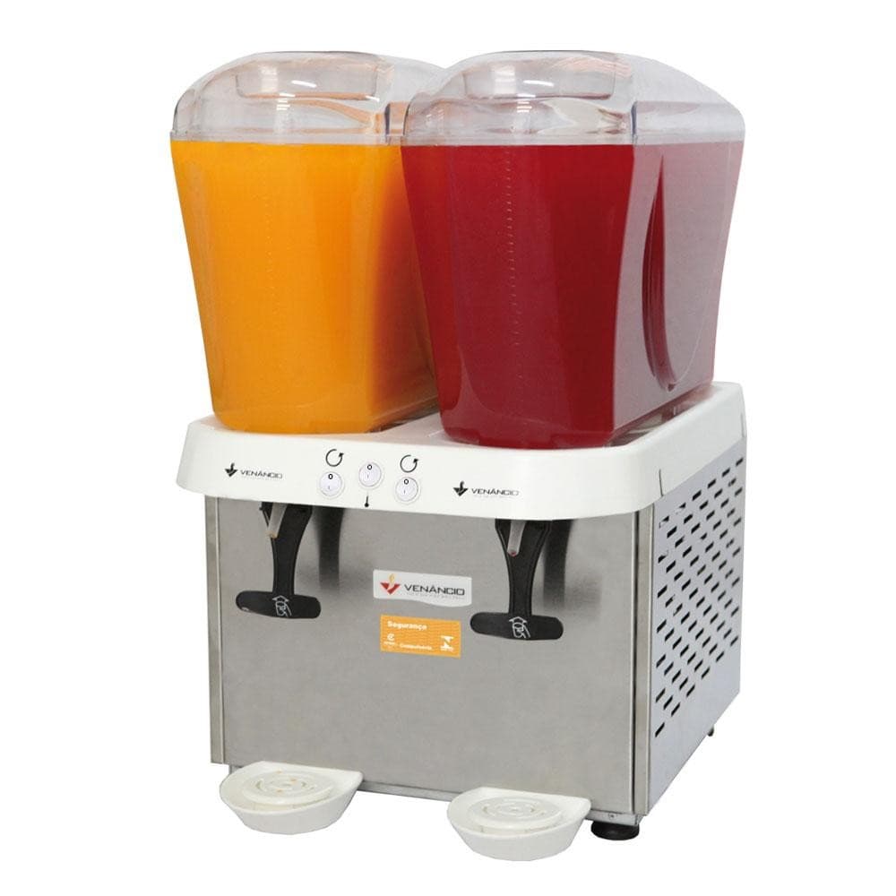 Refresqueira de suco de aço inoxidável Venâncio RV216 com dois tanques de 16 litros