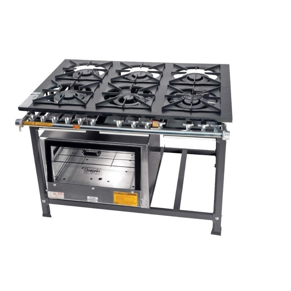Fogão industrial tradicional 6 bocas com forno Itajobi 30x30