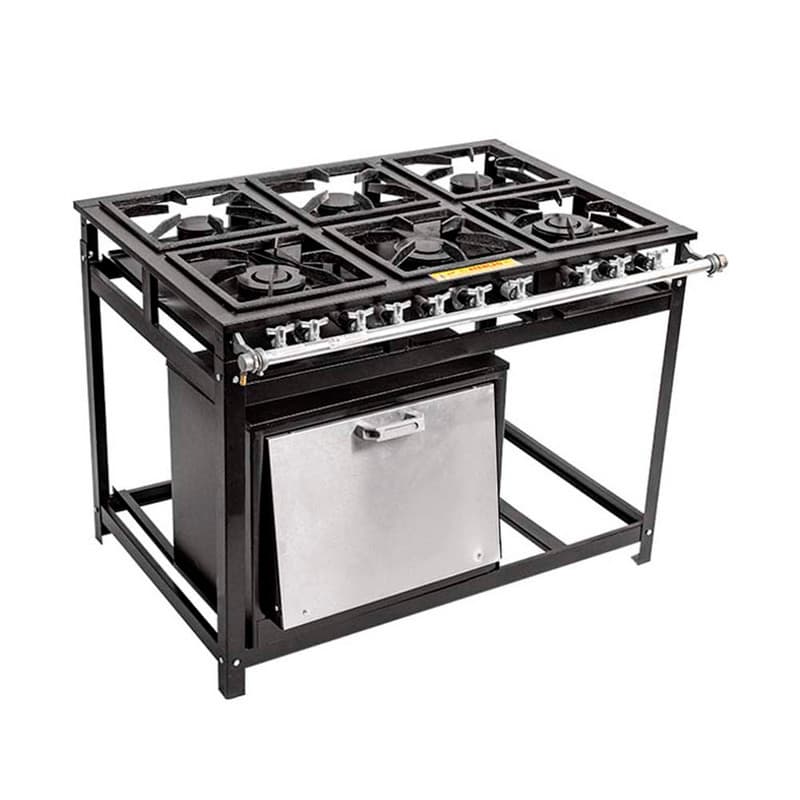 Fogão Industrial 6 Bocas com Forno 55L Cristalaço