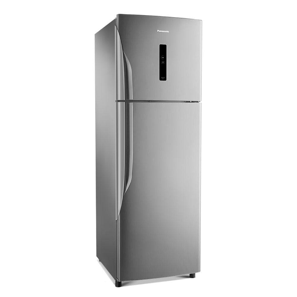 Refrigerador Panasonic de duas portas com acabamento em aço escovado, 387 litros, 220V, modelo NR-BT41PD1XB