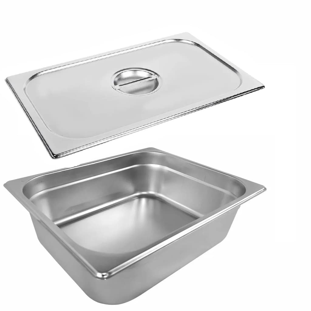 Cuba gastronômica GN 1/2 150mm aço inoxidável sem alça com tampa