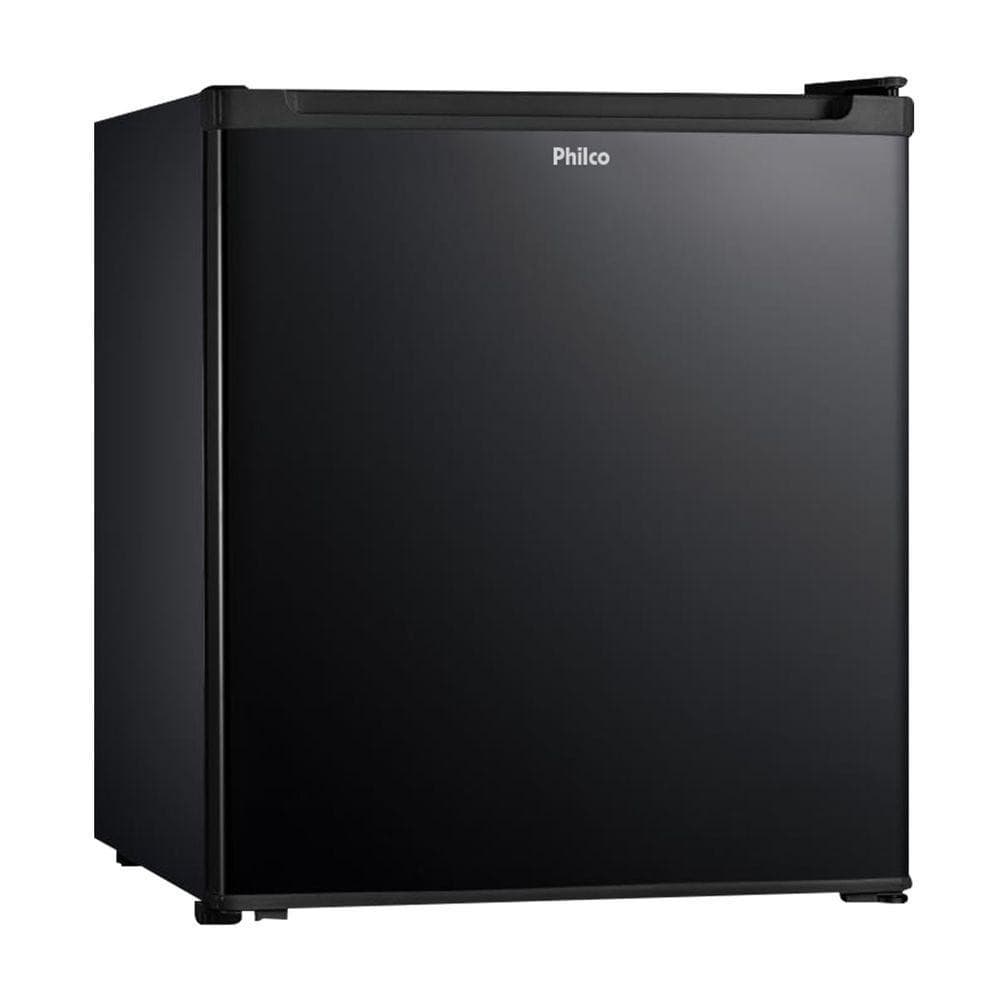 Frigobar Philco 45L preto com 6 níveis de ajustes e 1400W