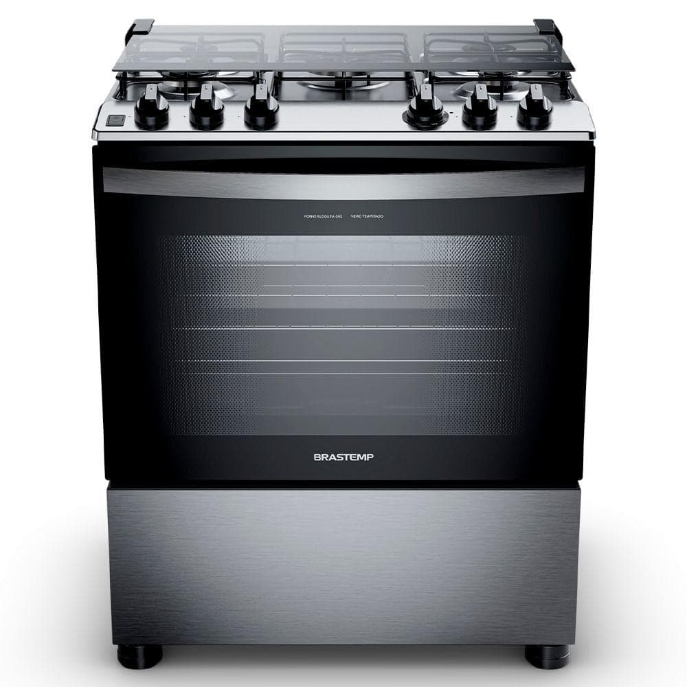 Fogão de Piso Brastemp de 05 Bocas com Turbo Chama e Grill Inox - BFS5GDR