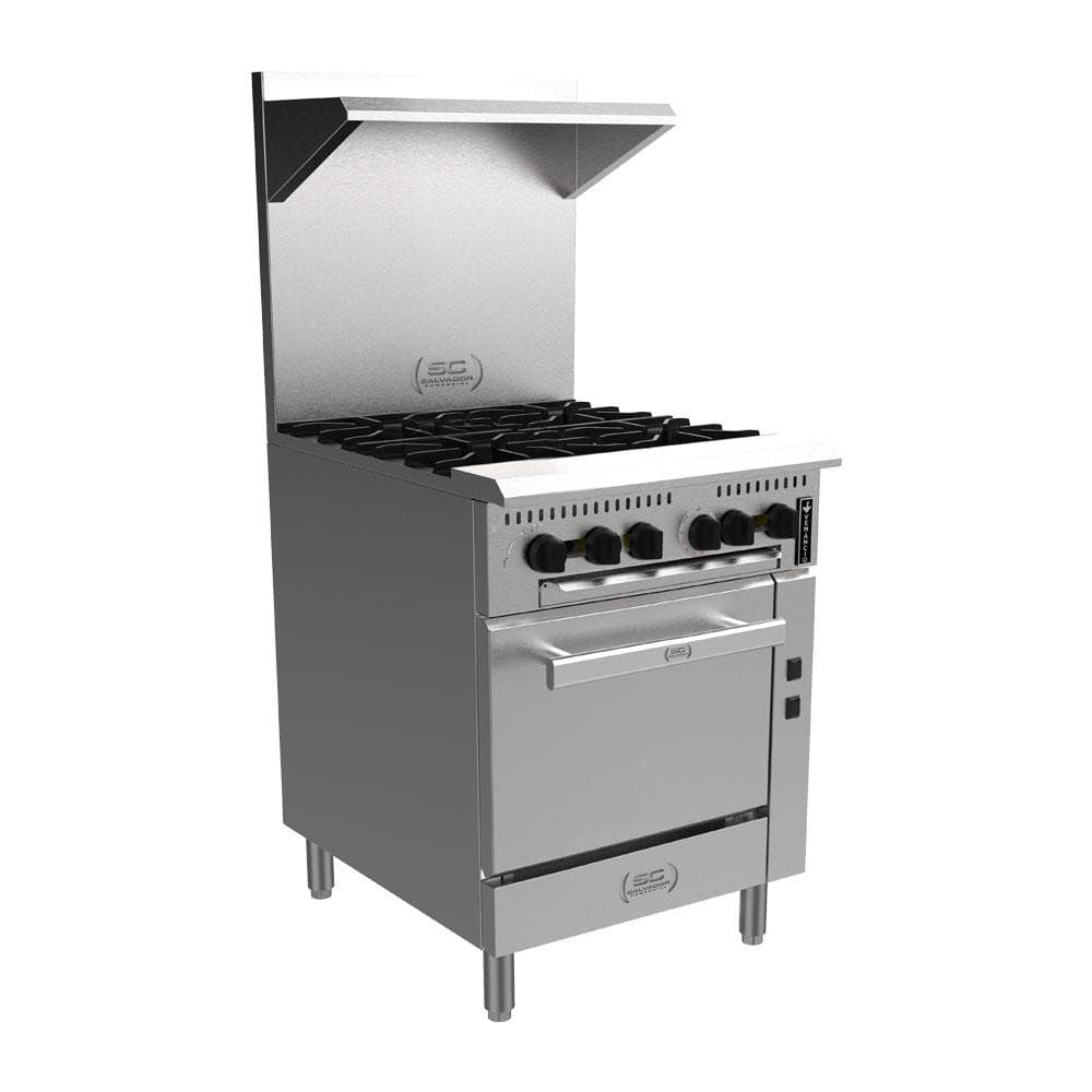 Fogão Profissional Industrial a Gás com Forno Prime Inox 4 Bocas Standard Venâncio