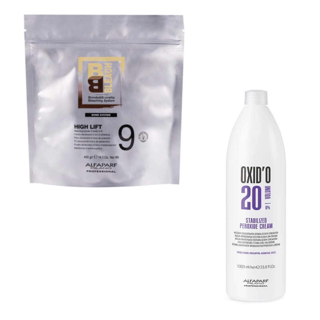 Pó Descolorante 9 Tons Alfaparf 400g + Ox 20v Litro