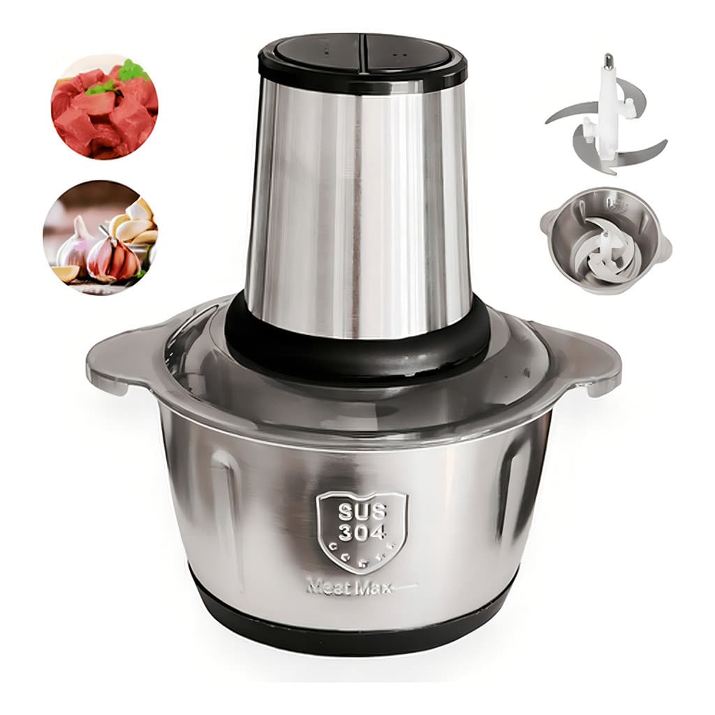 Multiprocessador de alimentos elétrico 2 litros, inox, 220V, com acessórios