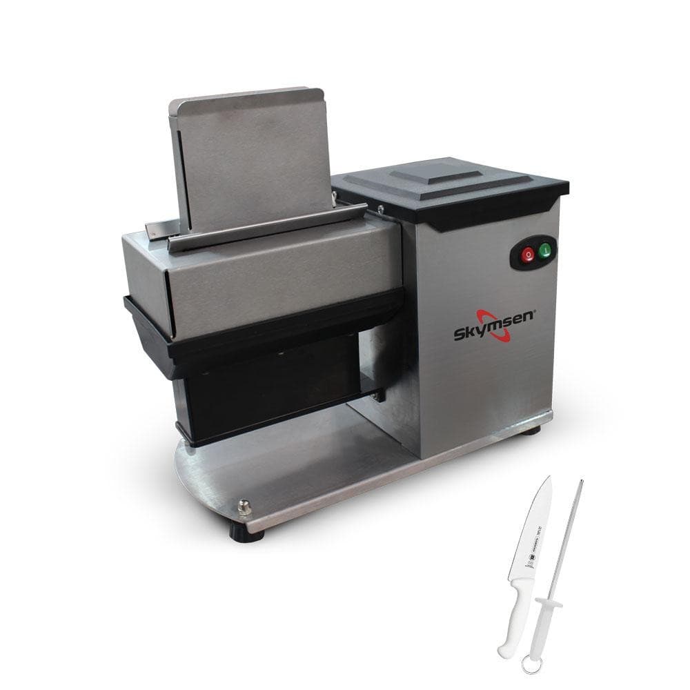 Amaciador de Carne Açougue Profissional Inox Modelo AB 127V Skymsen + Faca 10 Pol + Chaira 10 Pol