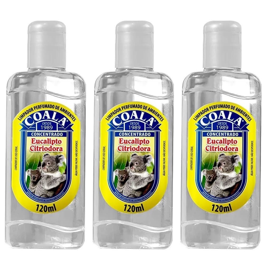 Kit 3 unidades Produto de Limpeza - Coala Limpador Perfumado de Ambientes - Eucalipto Citriodora 120ML