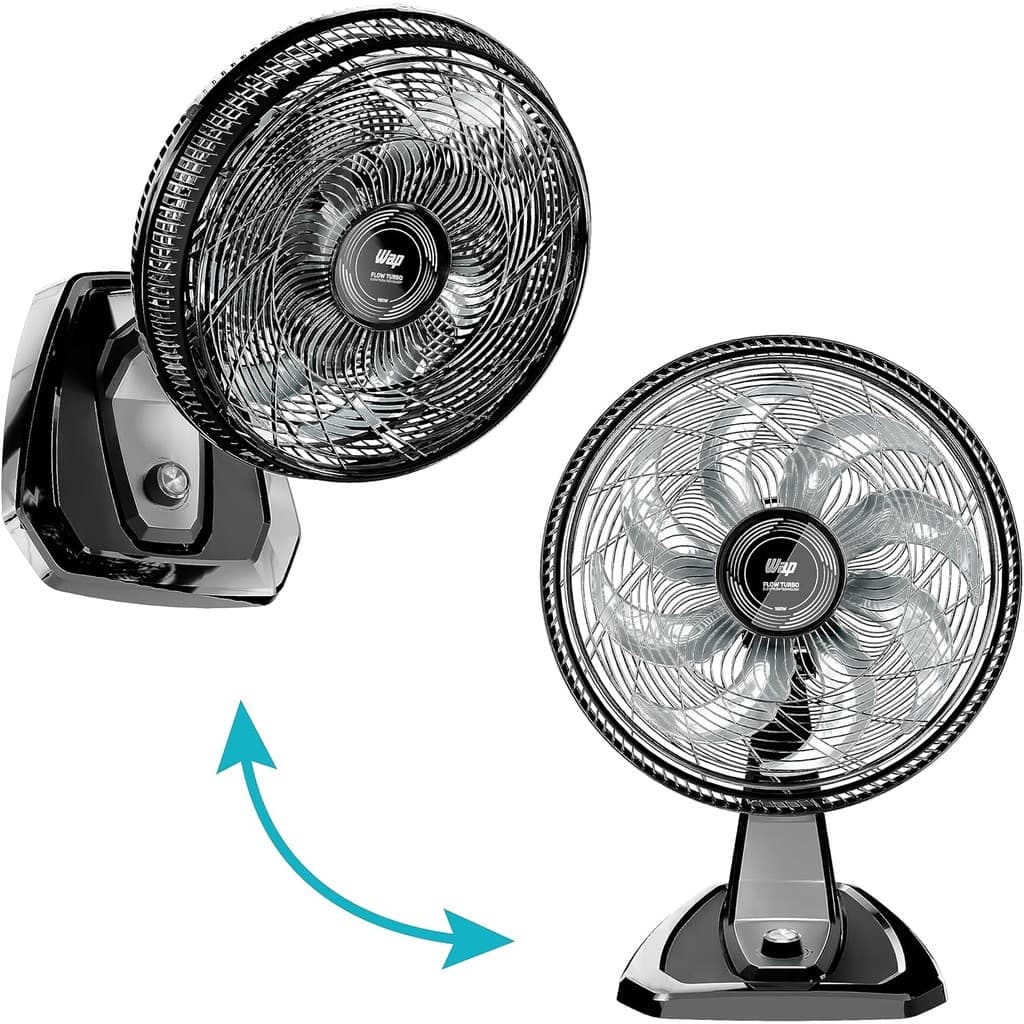 Ventilador De Mesa 50cm 8 Pás Wap E De Parede 2 Em 1 Flow Turbo 127V/180W