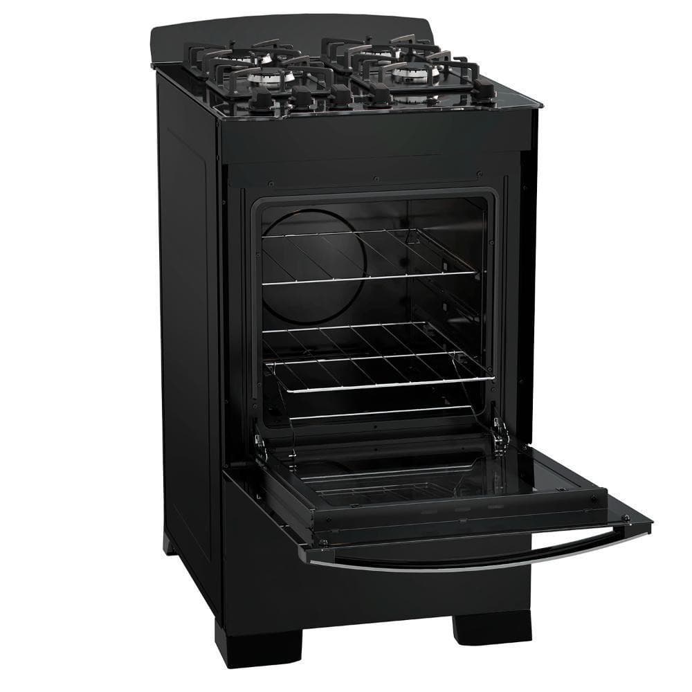 Fogão 4 Bocas Preto Com Mesa De Vidro Dako Diplomata Bivolt