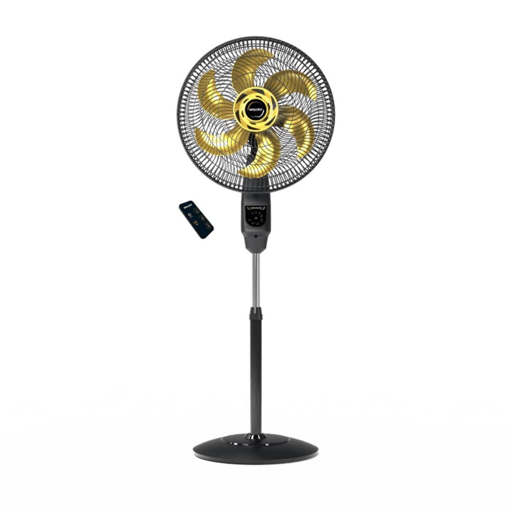 Ventilador  de Coluna Mallory 40Cm Ouro 6 Pás 127V C/Controle