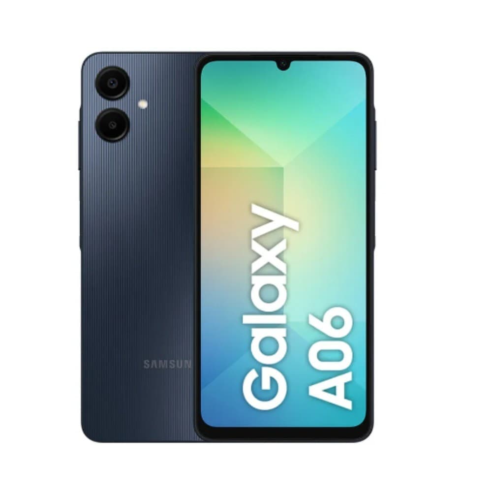 Smartphone SAMSUNG GALAXY A06 4G azul escuro com câmera dupla e flash