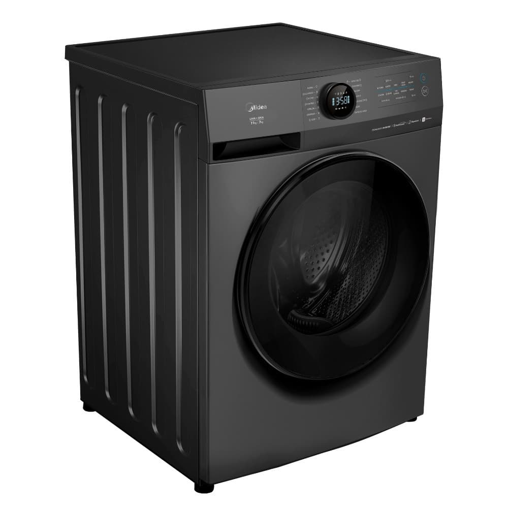Lava e Seca Midea Slim HealthGuard Inverter MF201D110WB 11Kg preta frontal