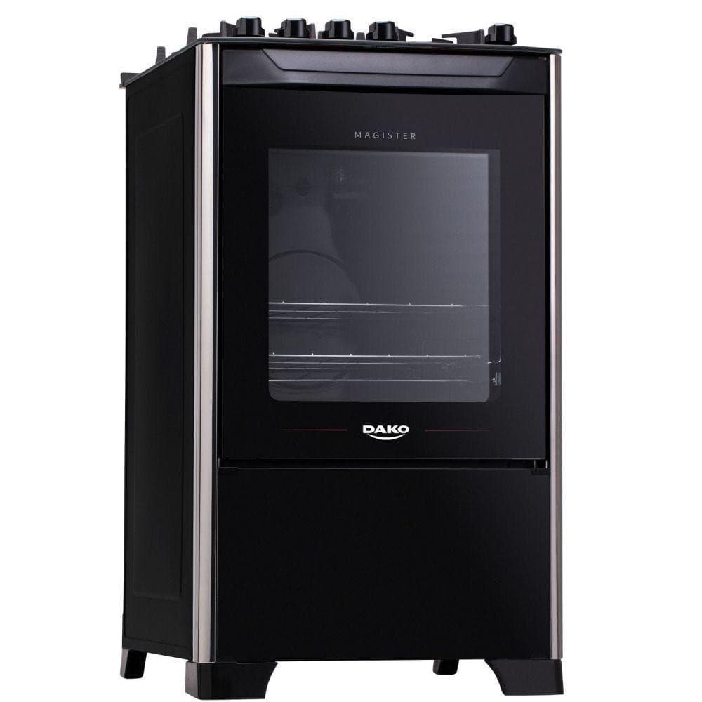 Fogão 4 Bocas Dako Magister Preto com Mesa de Vidro e Tripla Chama Bivolt