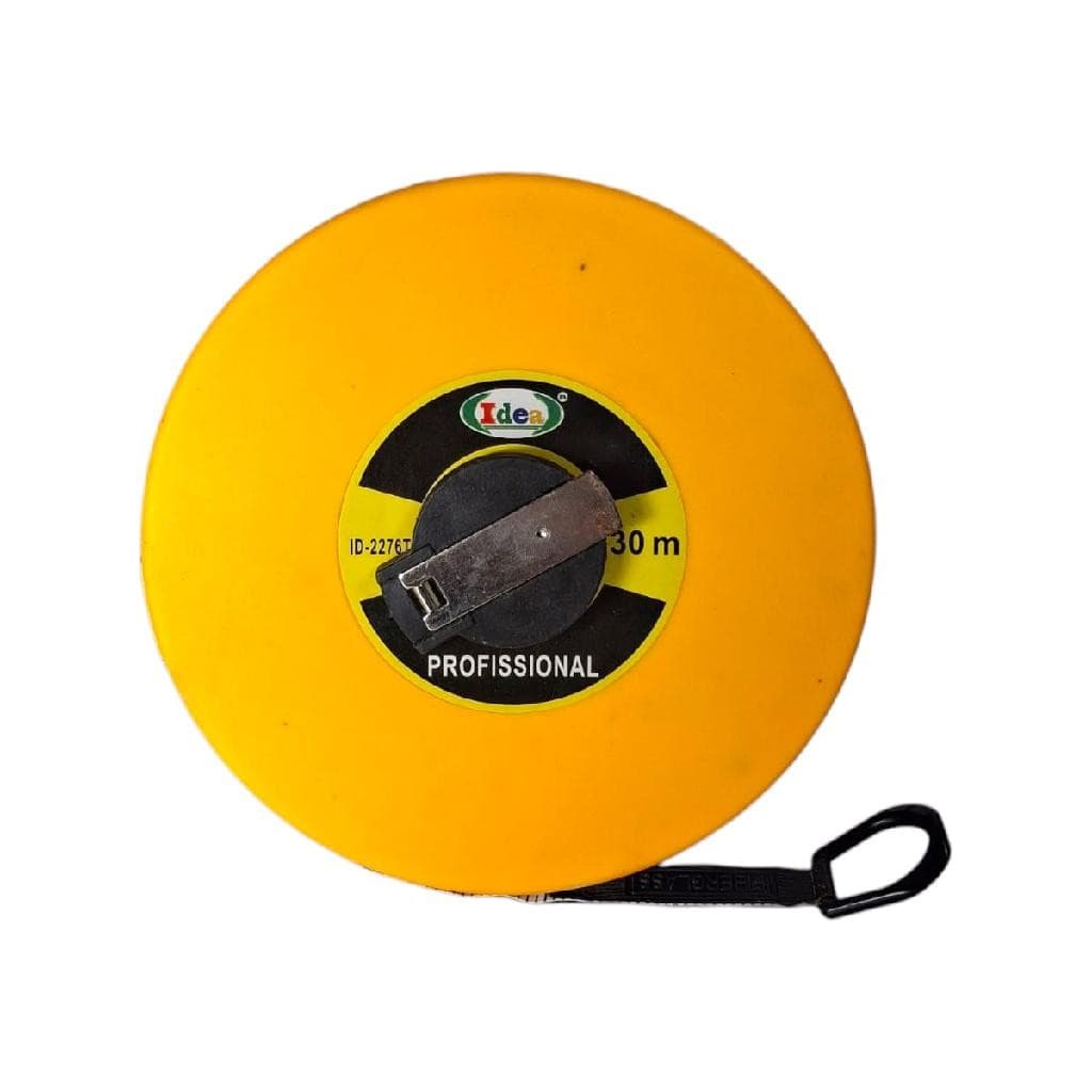 Fita Métrica Trena 13mm X 30 Metros Com Trava PVC e Fibra Medição De Parede Chão 1 Unidade