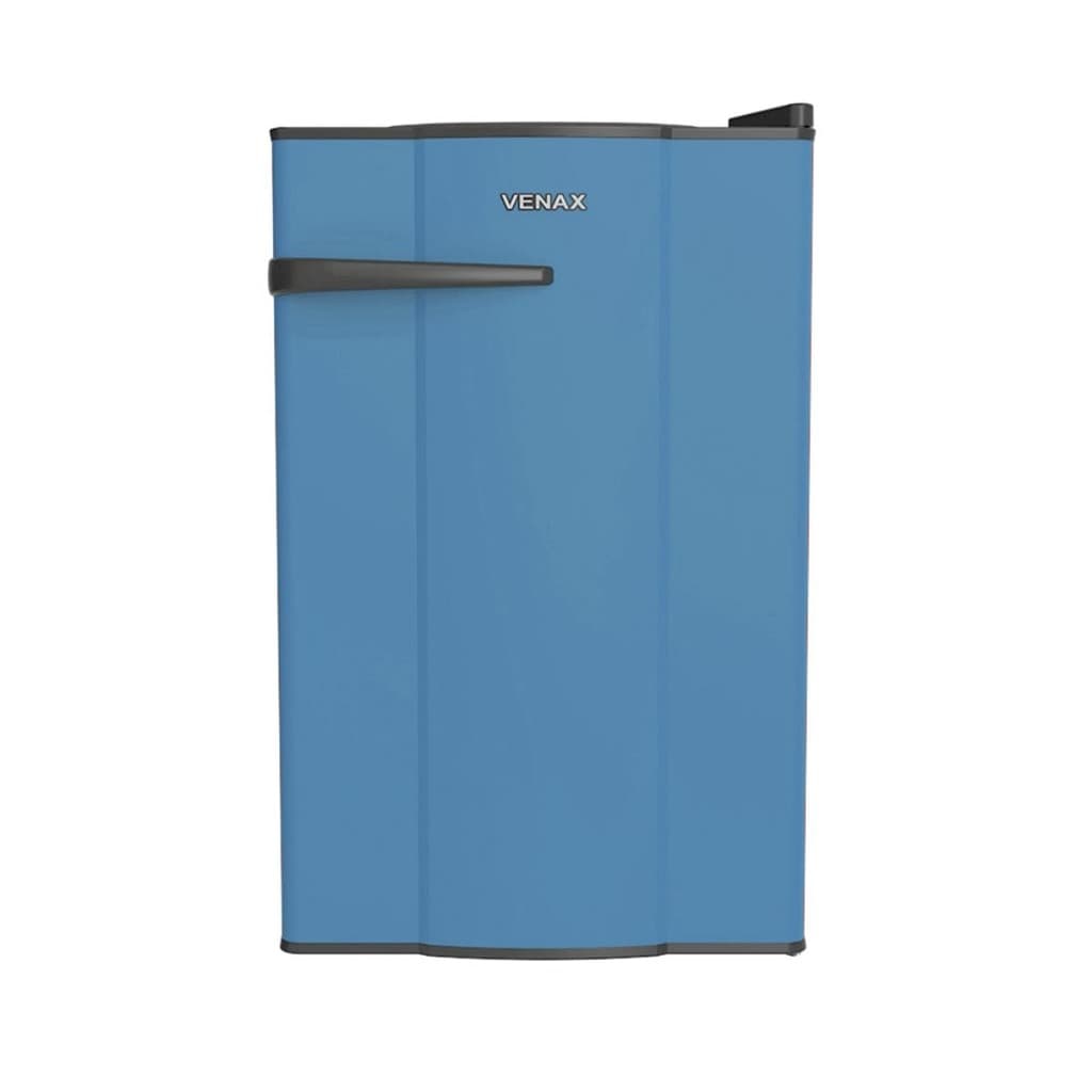 Frigobar azul Venax Ngv 10 com porta frontal e puxador preto