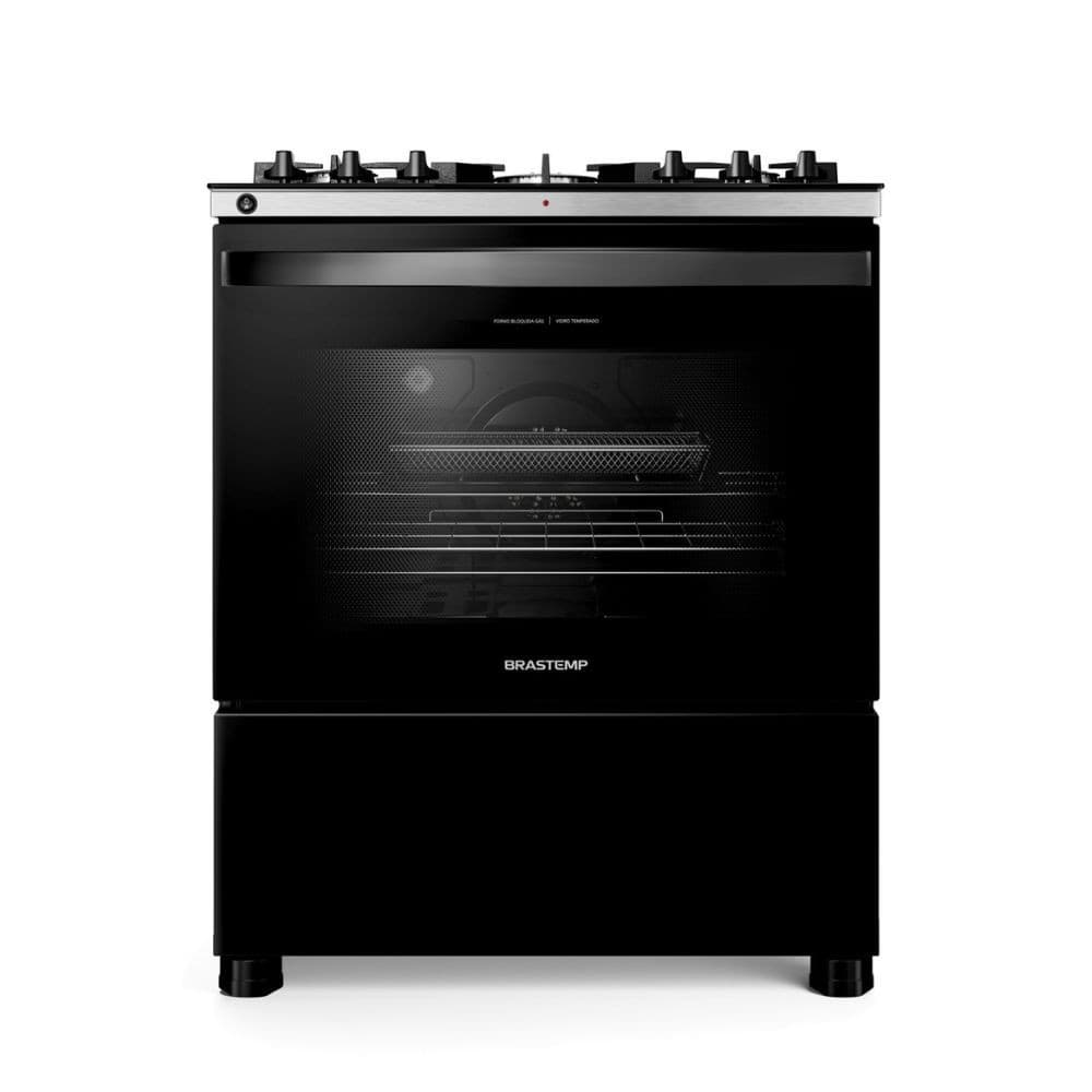 Fogão Brastemp 5 Bocas Com Air Fryer BFS5LAE preto