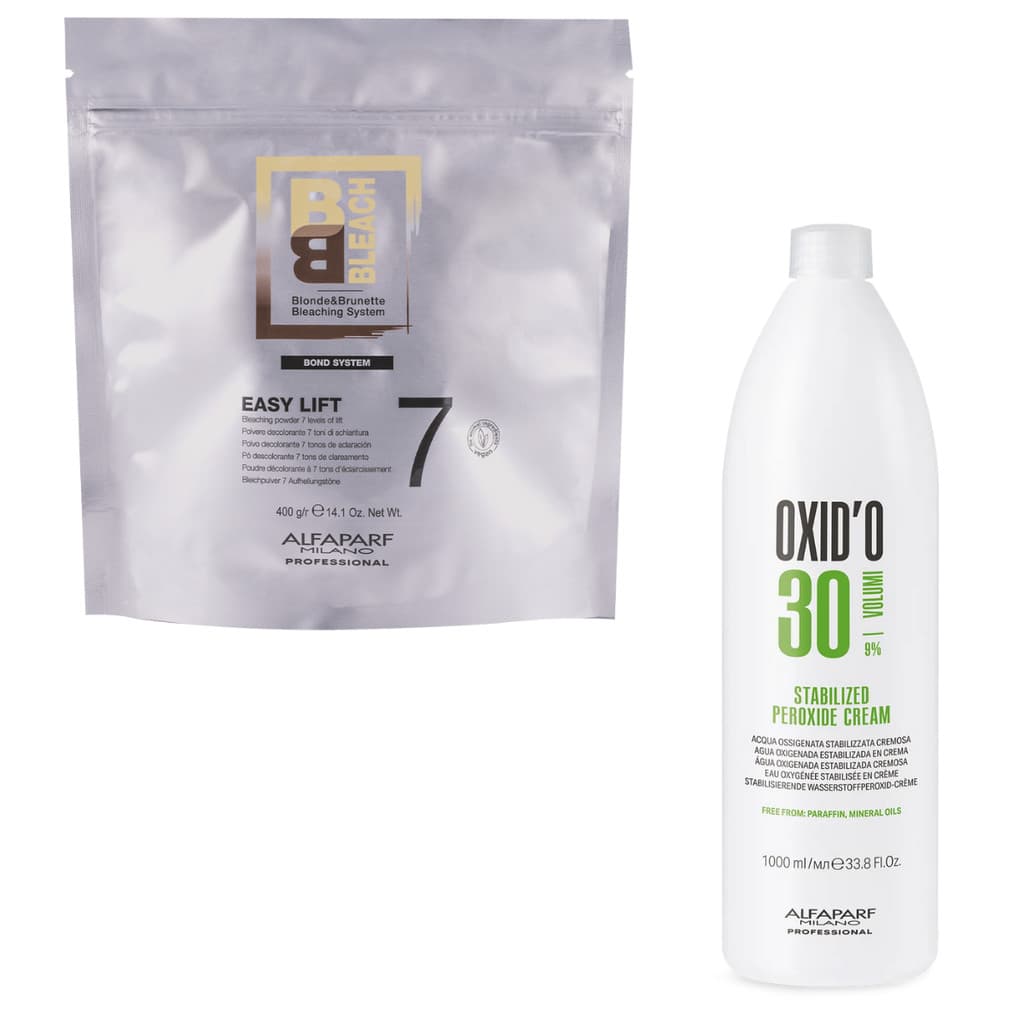 Pó Descolorante 7 Tons Alfaparf 400g + Ox 30v 1 Litro