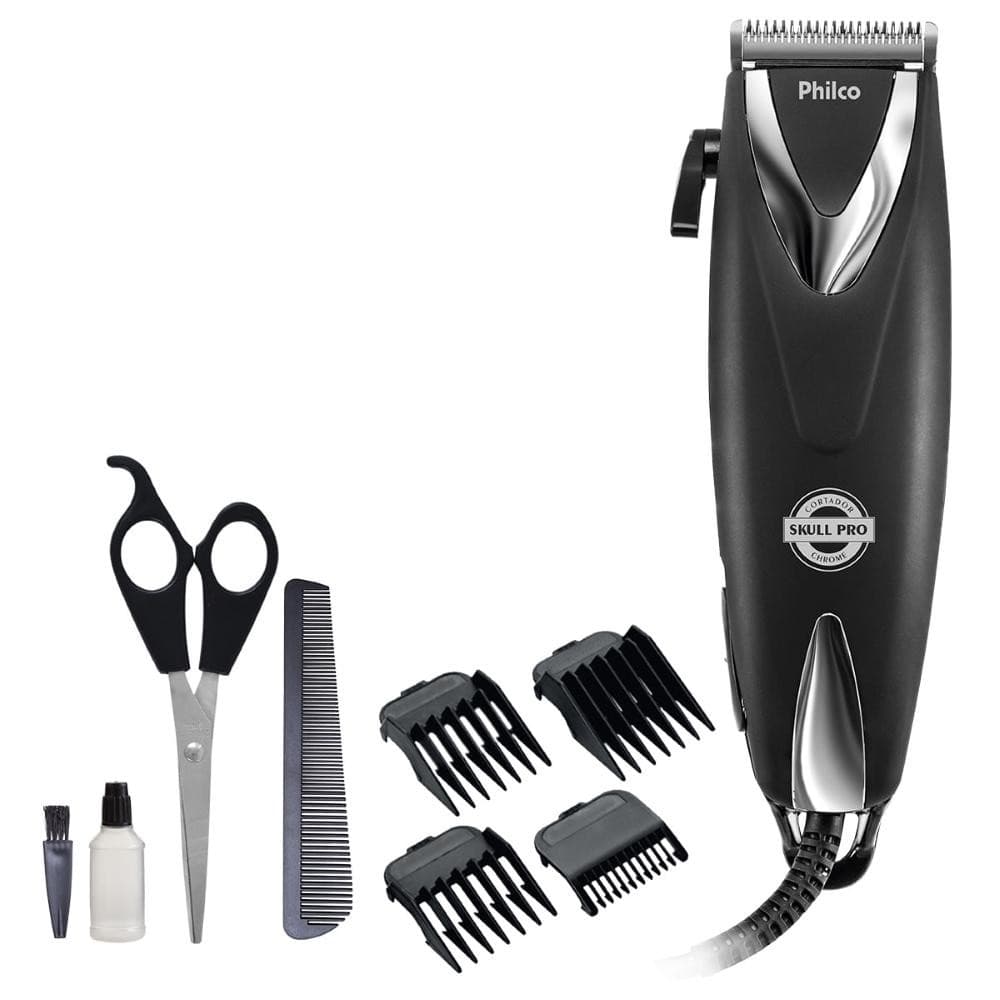Máquina de Cortar Cabelo SKULL PRO CHROME Philco 127V