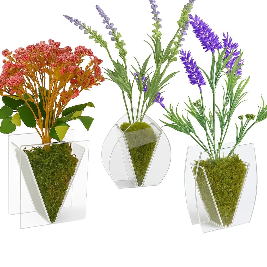 Vaso Planta Acrílico Coleção Países Vaso para plantas Jardineira Recipiente para plantas Vaso de flores