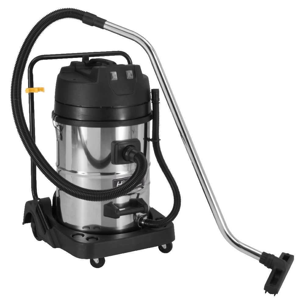 Aspirador industrial Schulz 70L 2000W preto e prata com rodas e selo amarelo
