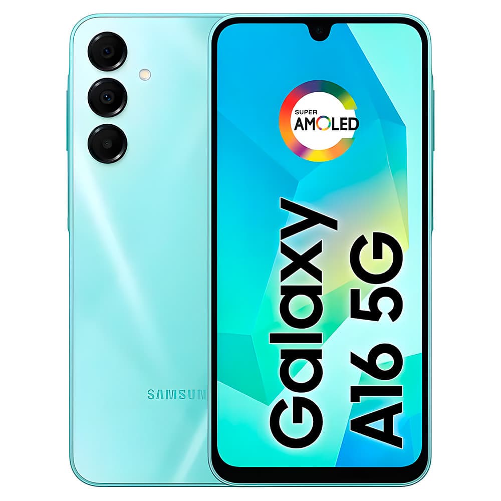 Smartphone Samsung Galaxy A16 5G, 128GB + 4GB RAM, câmera de 50MP, tela 6.7 polegadas, NFC, IP54, bateria 5000 mAh, cor Verde Claro