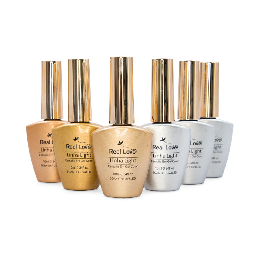 Esmaltes em Tons de Dourado e Prata 10 ml  - Real Love
